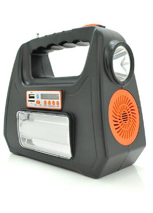 Солнечная станция фонарик everton rt-901bt, mp3+радио+bluetooth