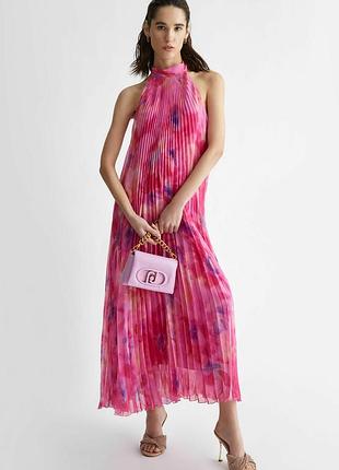 Довга жіноча сукня liu jo milano плісирована фуксія tie-dye