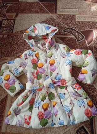 Куртка для дівчинки демісезонна з капюшоном