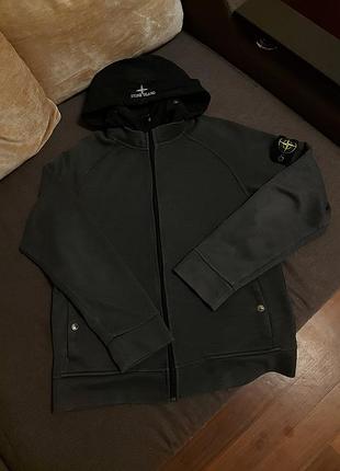 Чоловіче худі stone island з капюшоном, чорне