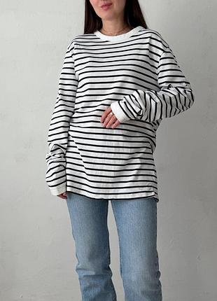 Смугастий лонг від zara, крій прямий, тканина щільна та важка