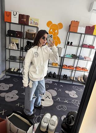 Біла кофта chrome hearts