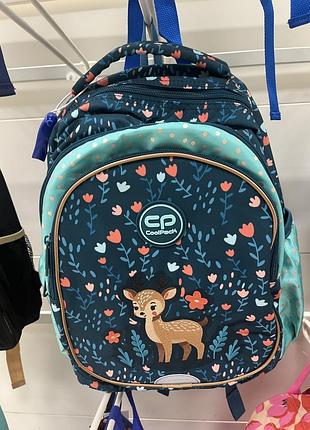 Рюкзак для дівчаток coolpack jerry deer темно-синій з квітковим принтом