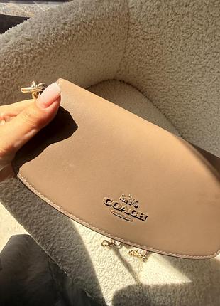 Сумки для жінок coach, бежева, шкіряна
