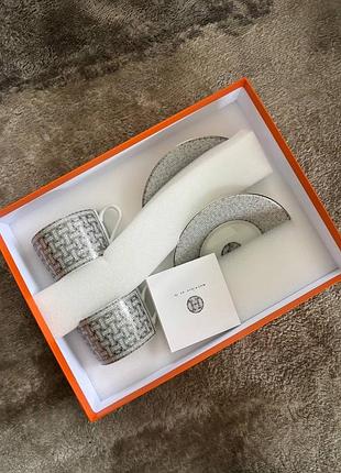 Чашки посуд hermes сірий класика набір