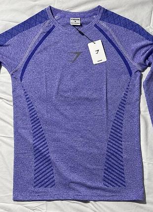 Gymshark devant seamless long sleeve t-shirt фіолетова розмір m