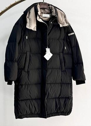 Теплий пуховик brunello cucinelli довгий з капюшоном