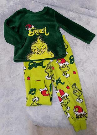 Пижама теплая на мальчика grinch р.3-4