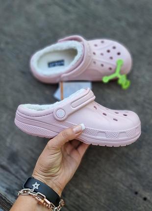 Сабо на меху, утепленные crocs lined m6w8