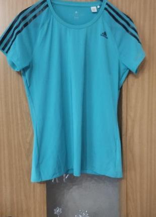 Футболка жіноча adidas бірюзова, розмір 40-42