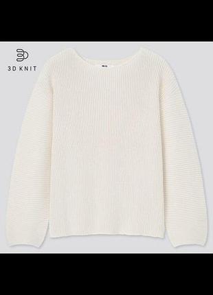 Светр жіночий uniqlo 3d knit молочний l