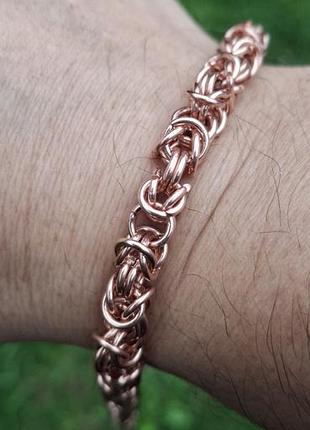 Браслет чоловічий мідний лисячий хвіст handmade