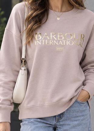 Світшот з принтом. свитшот barbour. фірмовий світшот. толстовка  barbour. рожевий джемпер.