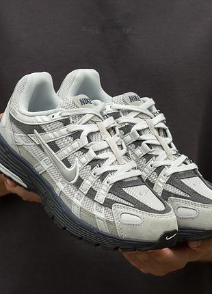 Кроссовки мужские nike p-6000 grey black suede