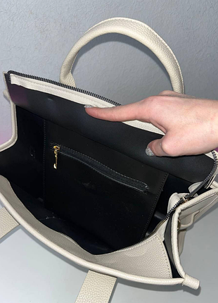 Бежева сумка the tote bag 3