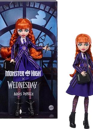Monster high x wednesday doll, agnes demille & лялька monster high x wednesday, колекційна лялька агнес демілл викуп на замовлення