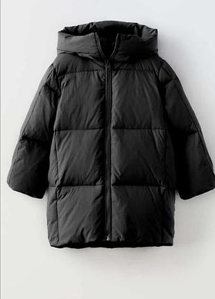 Пуховик для підлітків zara чорний 164р