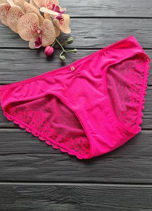 Бавовняні трусики з мереживним оздобленням victorias secret