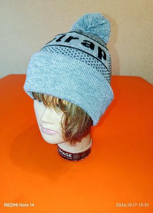 Брендова зимова шапка firetrap junior з помпоном для хлопчика