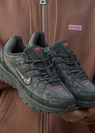 Кросівки чоловічі nike p-6000 dark grey red