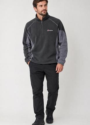 На фото зображена чоловіча флісова кофта berghaus men's hartsop half-zip fleece у чорно-сірому кольорі.