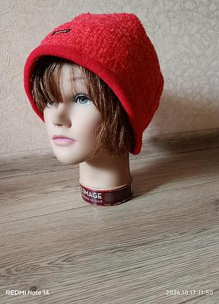 Зимова шапка біні eisbär (оригінал, австрія) — червона, у флісі, ідеальний стан