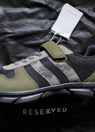 Кросівки для підлітків reserved хакі, чорні, розмір 40