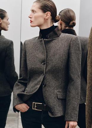 Приталенный блейзер zw collection с шерстью