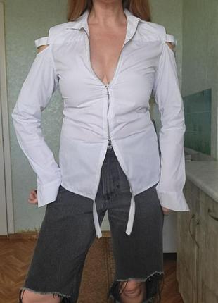 Брендова архітектурна біла сорочка hba hood by air -  made in italy - розмір s