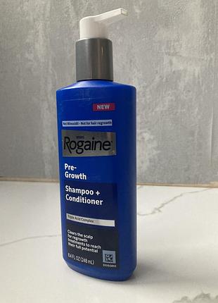 Чоловічий шампунь-кондиціонер men’s rogaine pre-growth shampoo + conditioner з комплексом кислот, 248 мл