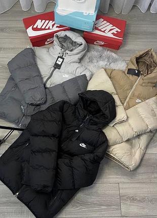 Чоловічий пуховик nike storm-fit чорний, сірий, бежевий