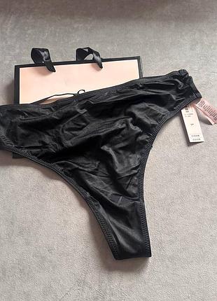 Сатиновые трусики стринги с высокой посадкой, оригинал виктория сикрет victorias secret