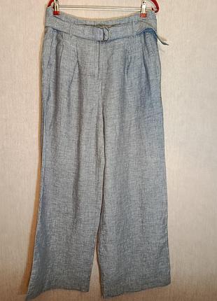 Брюки жіночі marks & spencer лляні сірі розмір 16 (xl)