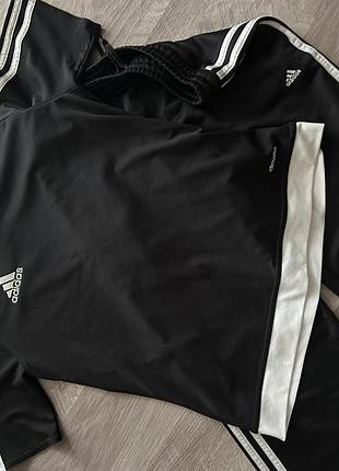Спортивний костюм чоловічий adidas чорний з білими смужками