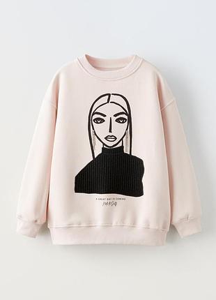 Теплий світшот на флісі кофта zara для дівчинки 9-10 років