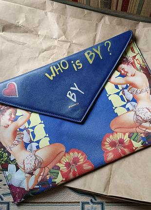 Кожаный клатч-конверт pinko hawaian bikini оригинал сапьяновая кожа.