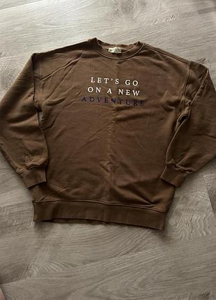 Кофта жіноча zara коричнева з написом