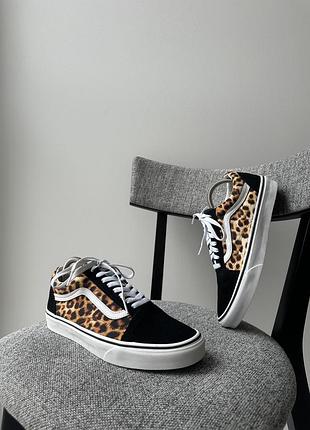 Леопардові класичні низькі кеди взуття кросівки vans old skool