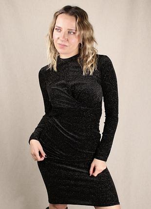 ✨ чорна вечірня сукня topshop з люрексовим блиском