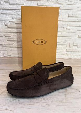 Cтильні замшеві туфлі мокасіни лофери tods