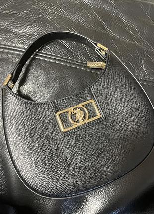 Оригінальна сумка-хобо u.s. polo assn. jones chic hobo bag (чорна)