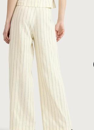 Брюки f&f edit linen rich stripe wide leg 2