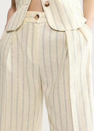 Брюки f&f edit linen rich stripe wide leg 5