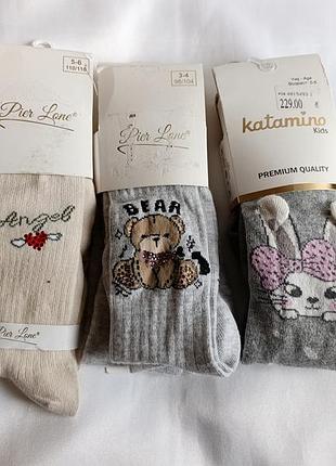 Дитячі бавовняні колготки для дівчаток pier lane та katamino