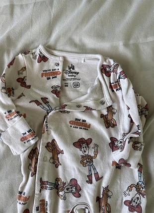 Чоловічки унісекс disney baby toy story, білий, розмір 56, бавовна