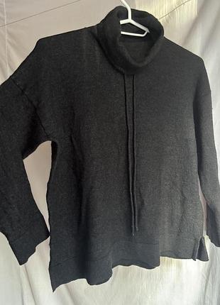 Укорочений светр водолазка massimo dutti (вовна/кашемір), р. s