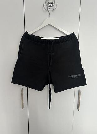 Шорти унісекс essentials fear of god fog чорні, розмір м