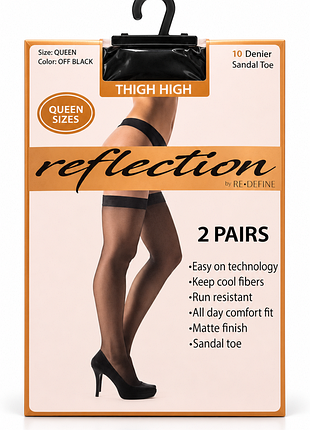 Женские чулки reflection thigh high by re·define, 10 den, off black