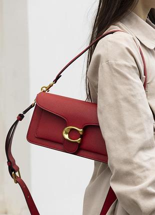 Сумка coach tabby shoulder bag 26 червона 3