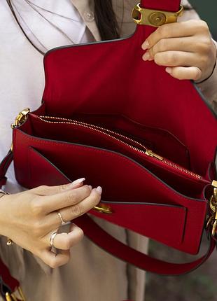 Сумка coach tabby shoulder bag 26 червона 9